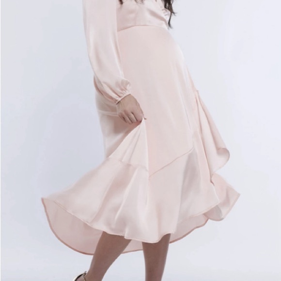 Motherhood Maternity Pink Wrap Midi Dress - Picture 1 of 10